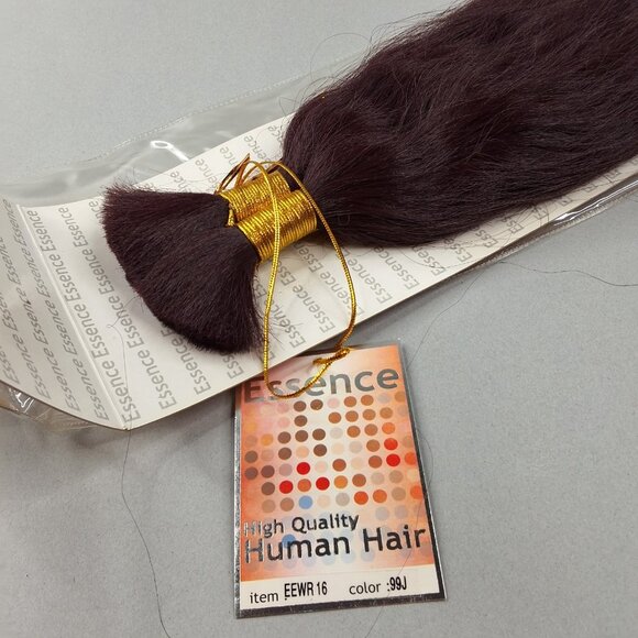 16” Super Bulk #99J Dark Plum Wet N Wavy Micro Braiding Blend Hair - Picture 4 of 6